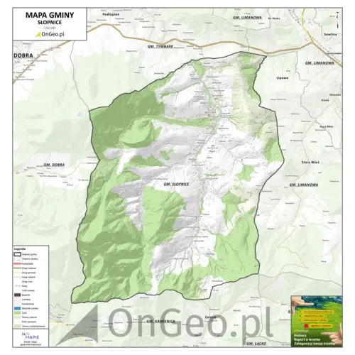 Mapa gminy Słopnice